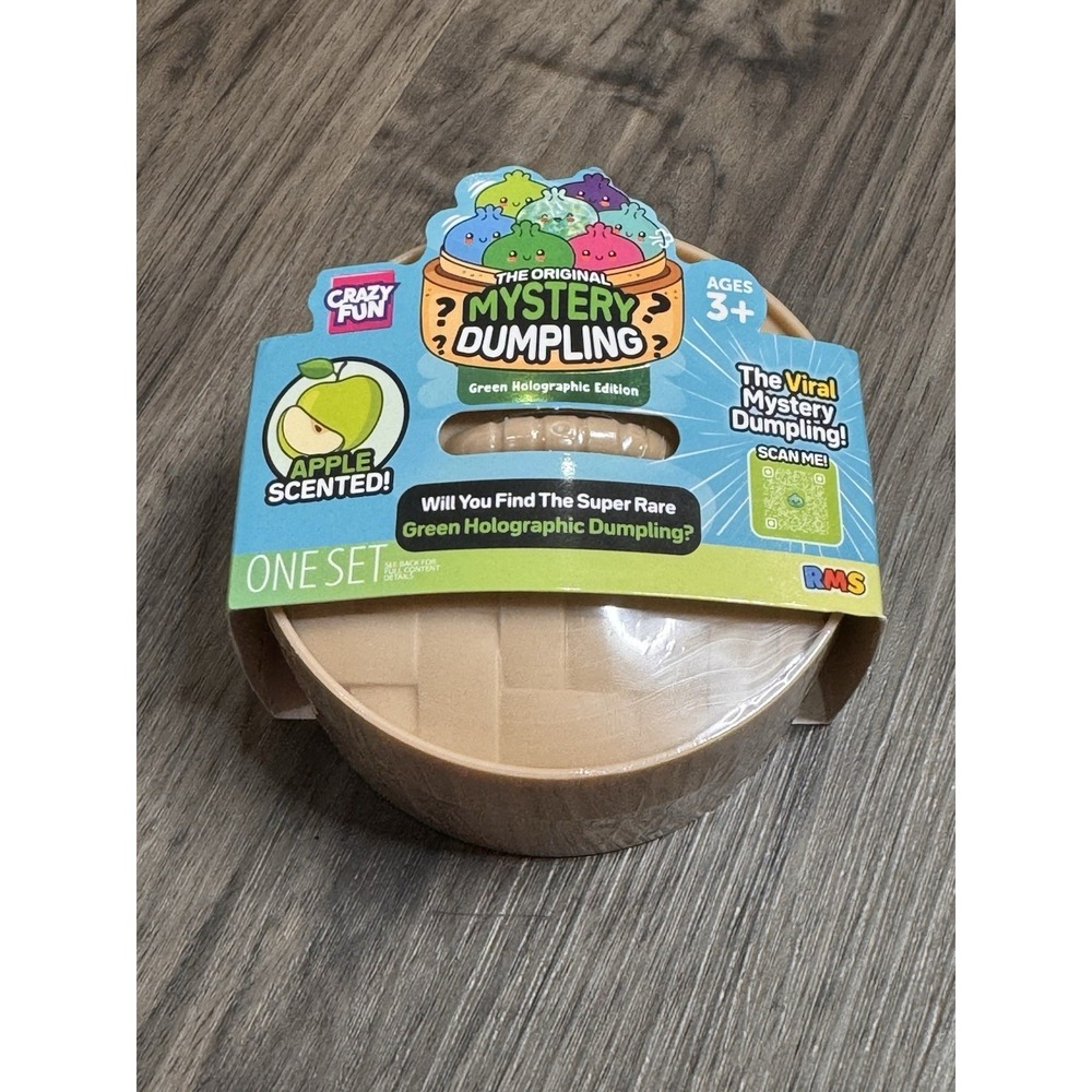 RMS Crazy Fun Green Holographic Squishy The Viral Mystery Dumpling Apple Scented